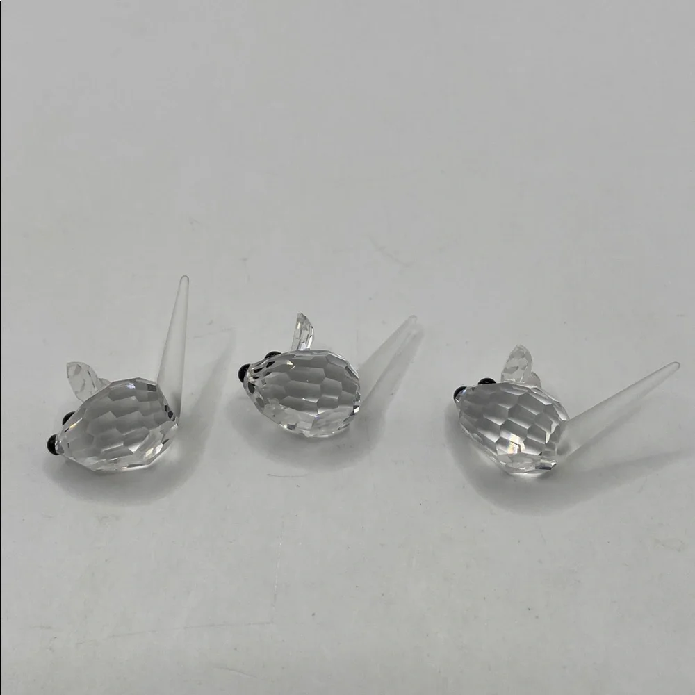 Swarovski Field Mice Set of 3 In A Summer Meadow Collection With Mirror Base